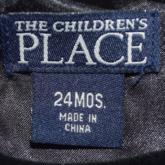 Children's Place Black Velvet Christmas Holiday Dress/Jumper - 24 Months - Picture 6 of 8
